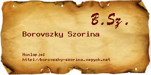 Borovszky Szorina névjegykártya